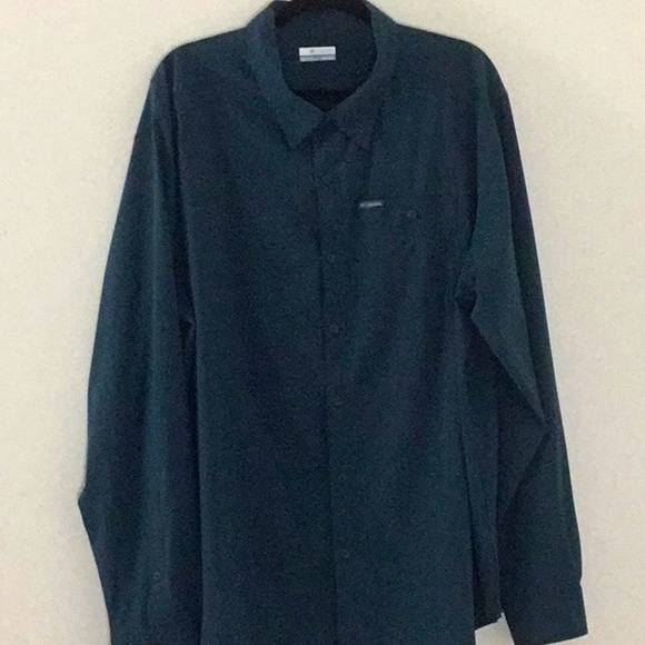 Columbia Sports Men’s Button Shirt Green. Casual, Work, Athletic. Pocket. - Picture 5 of 5